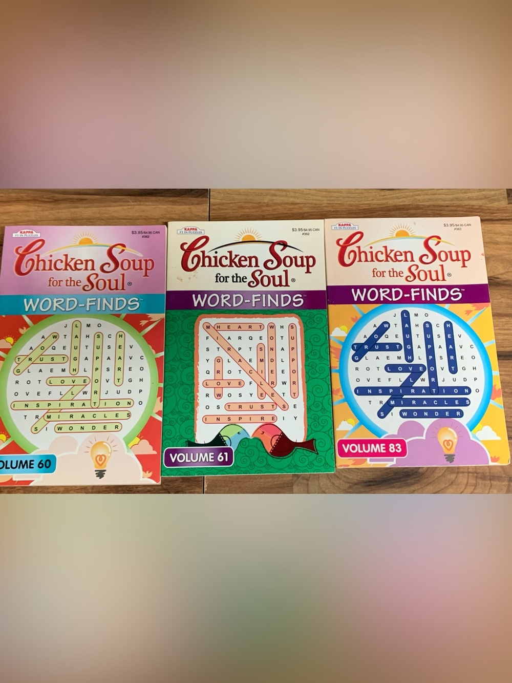 Lot of 3 Kappa Chicken Soup For The Soul Quotes To Inspire Word-Finds 2009